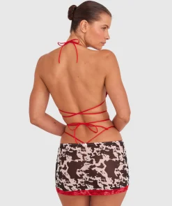 Night Games Hoedown 3 Piece Set - Print/Dark Red