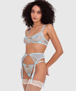 Night Games Infinite Lust Suspender - Pale Blue