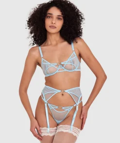 Night Games Infinite Lust Suspender - Pale Blue