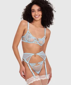 Night Games Infinite Lust Suspender - Pale Blue