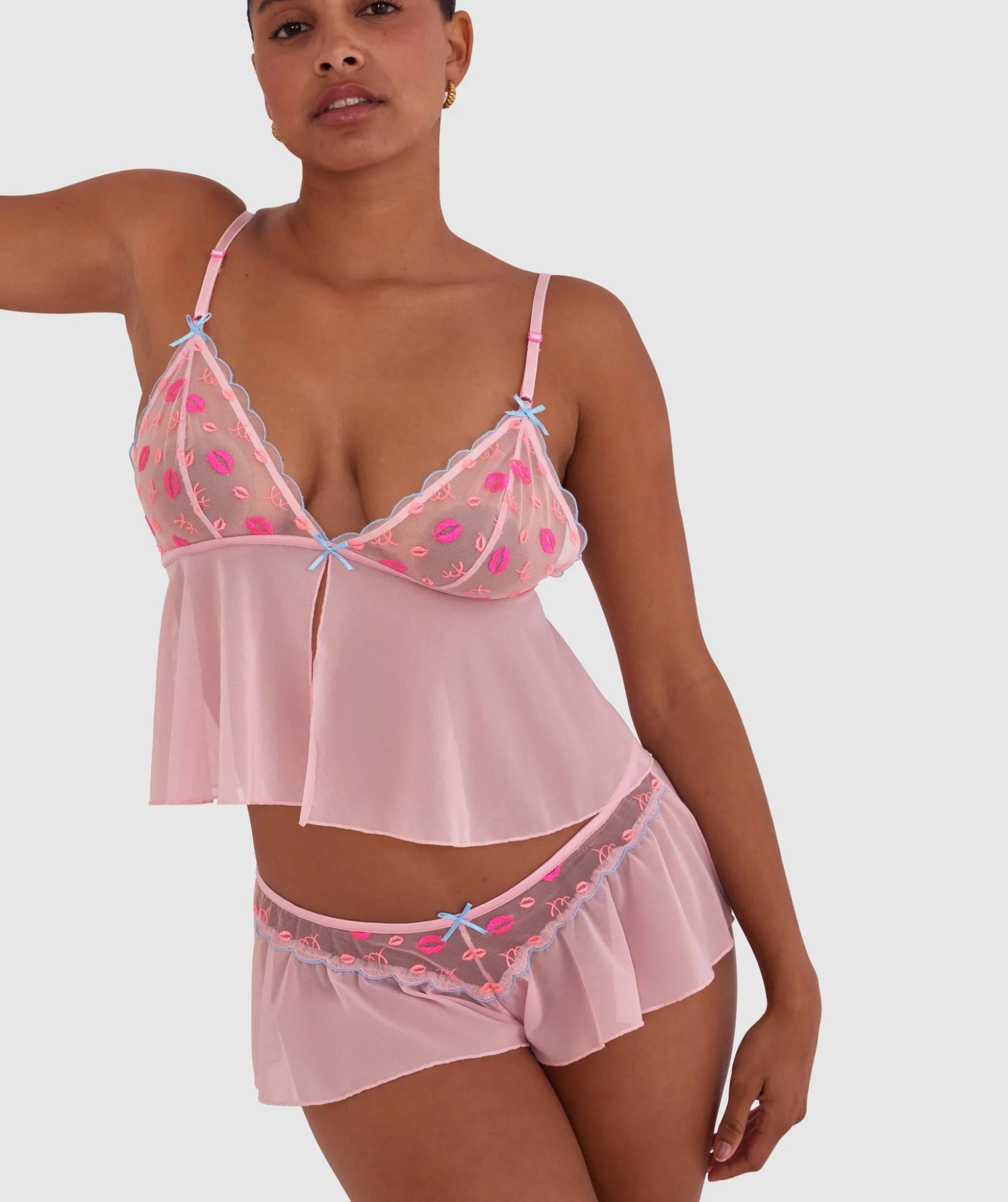 Night Games Kiss Kiss Cami - Pink
