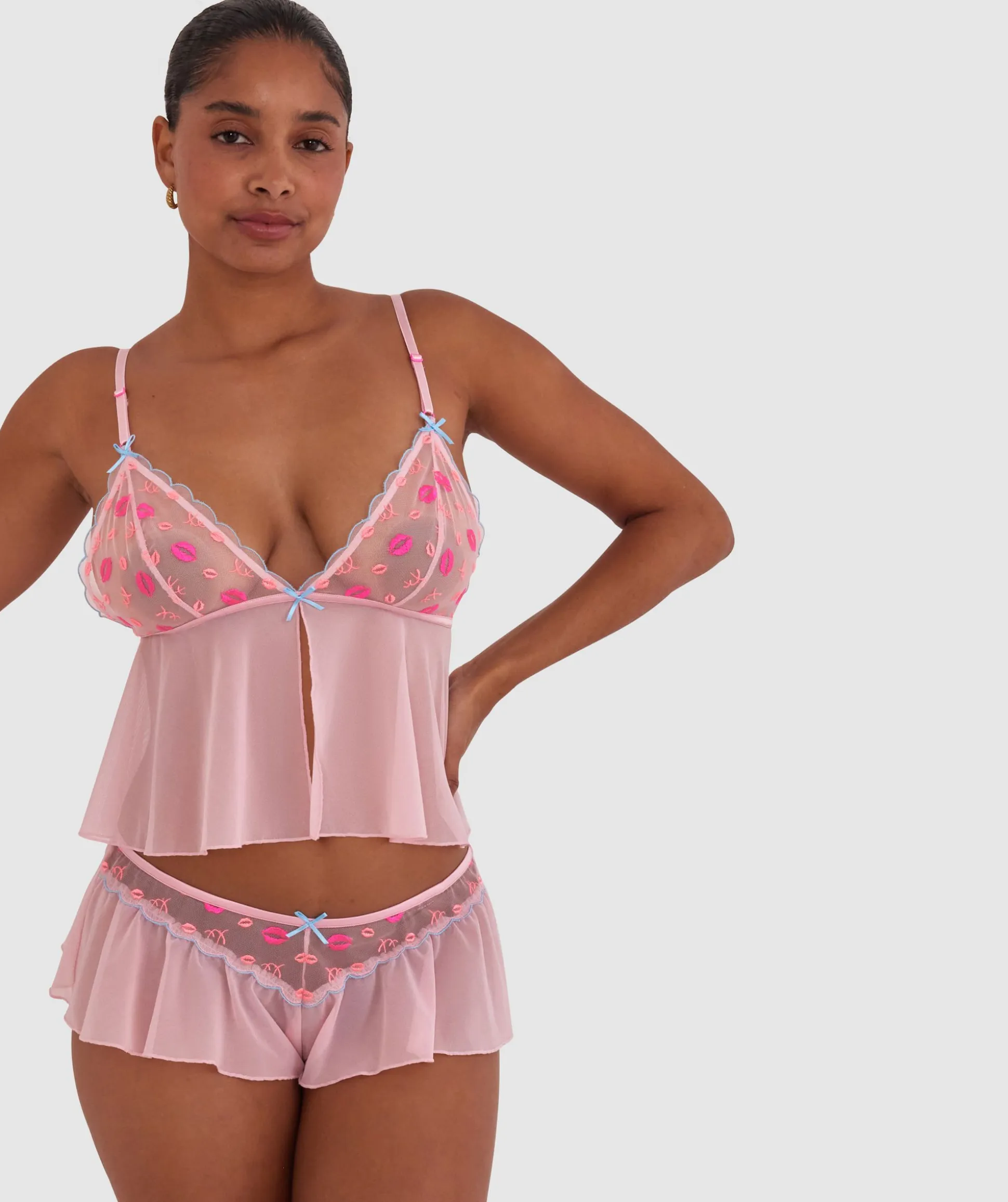 Night Games Kiss Kiss Cami - Pink