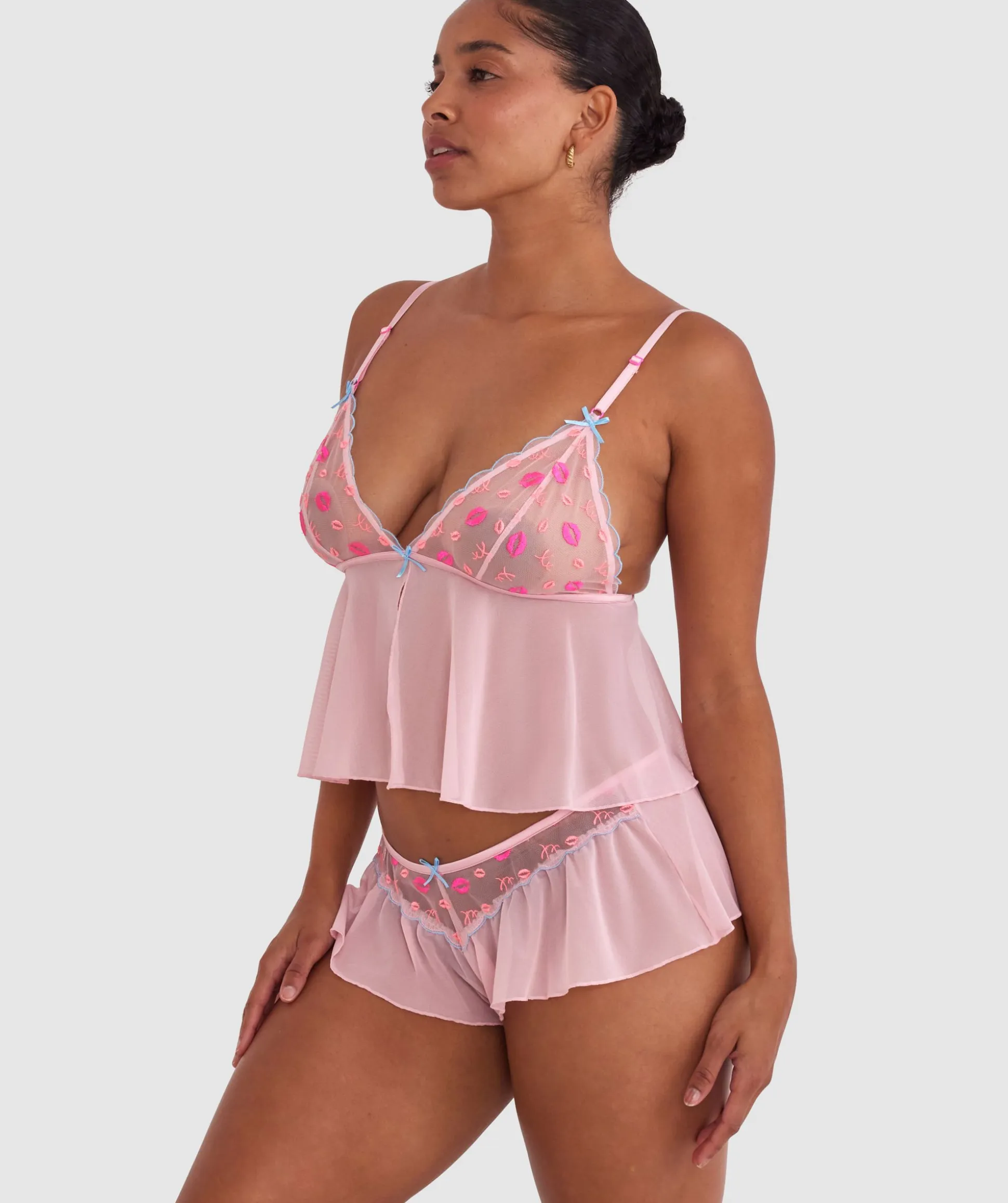 Night Games Kiss Kiss Cami - Pink