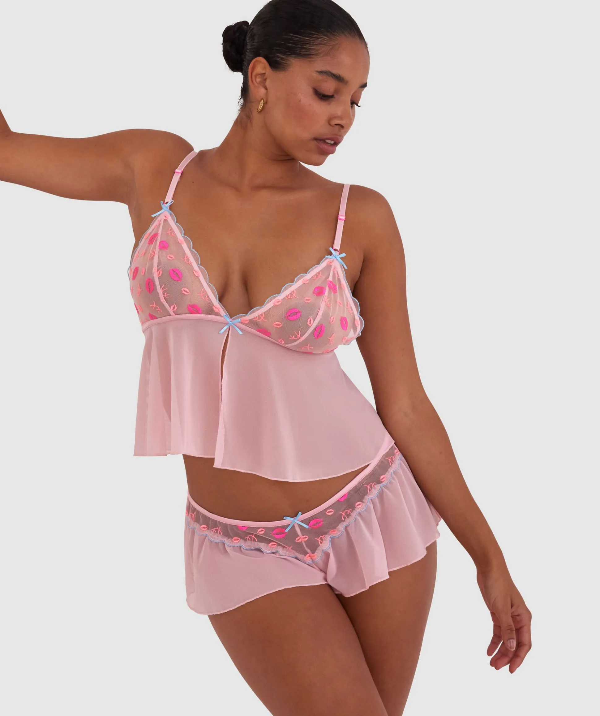 Night Games Kiss Kiss French Knicker - Pink