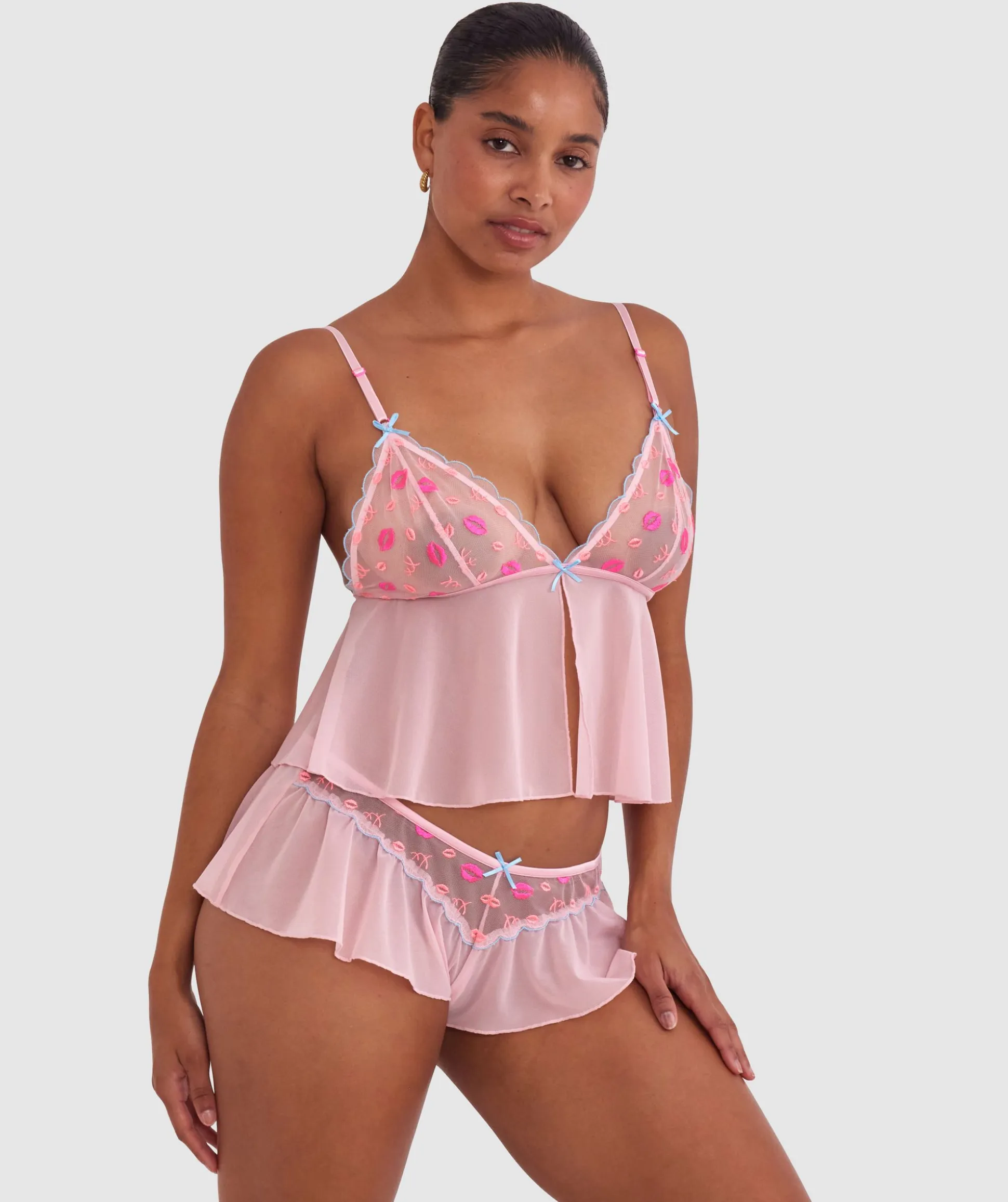 Night Games Kiss Kiss French Knicker - Pink