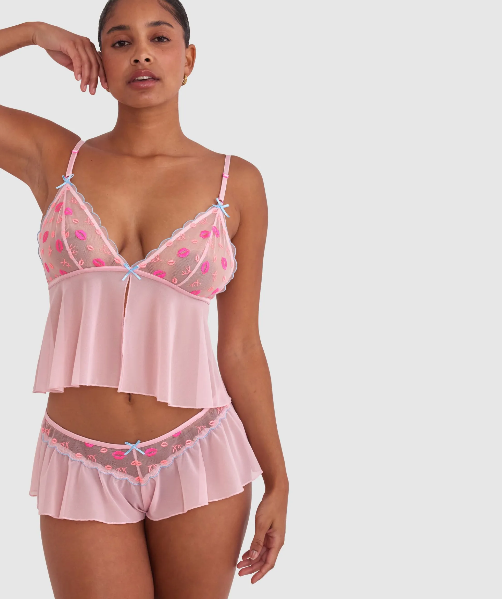 Night Games Kiss Kiss French Knicker - Pink