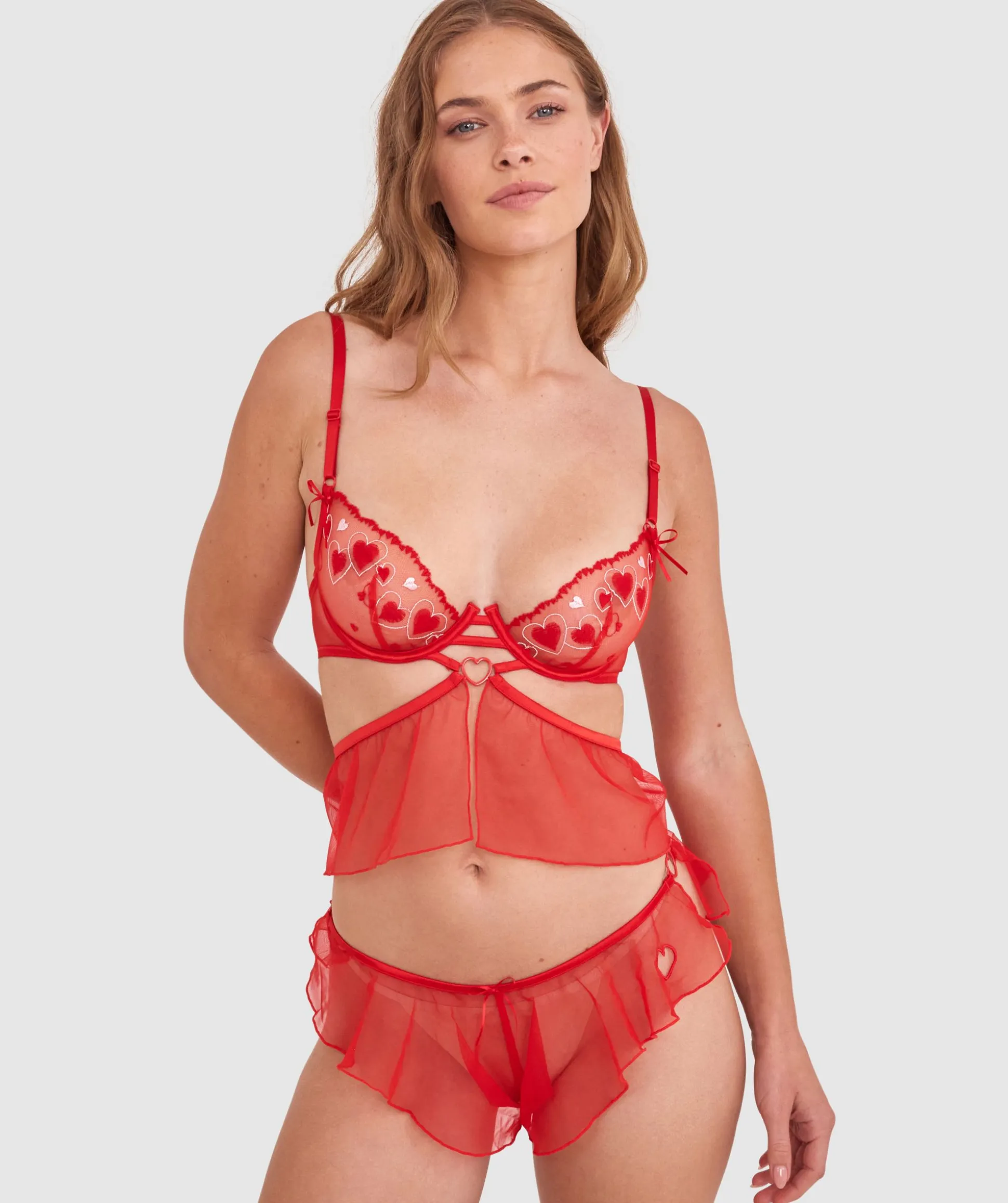 Night Games Oh La La French Knicker - Light Red