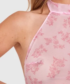 Night Games Rosy Secrets Slip - Print Floral/Pink
