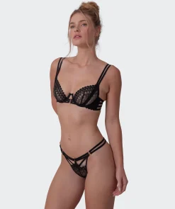 Night Games Spoil Me High Leg String-Black