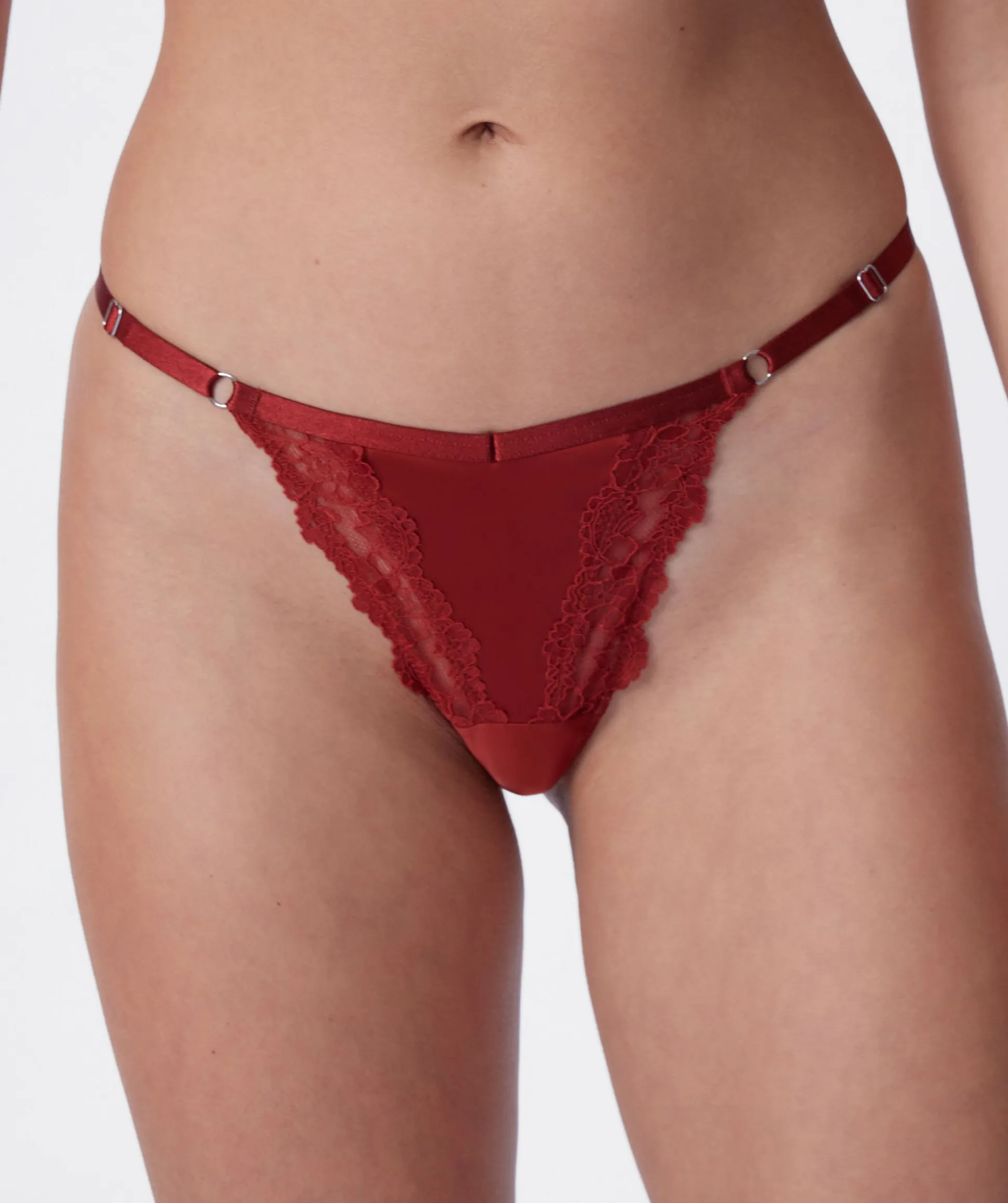 Night Games Sweetest Touch Unlined & String Set - Dark Brown