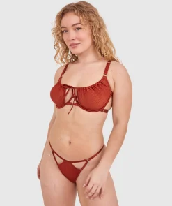 Night Games Wild Delight Unlined & String Set - Rust