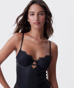 Night Games You'll Miss Me Unlined Bodysuit - Black