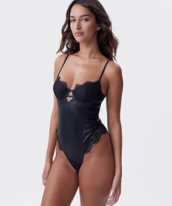 Night Games You'll Miss Me Unlined Bodysuit - Black