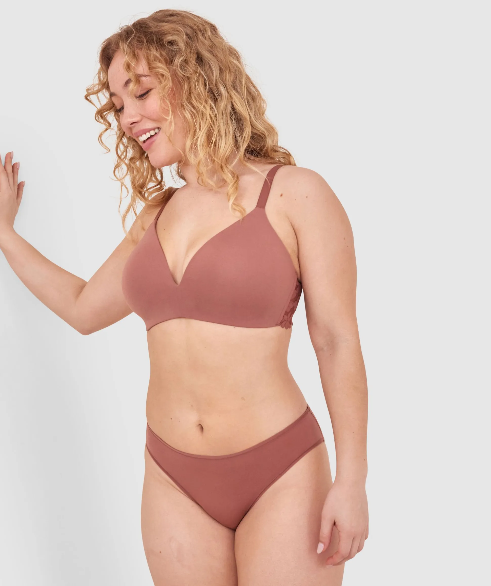NKD High Leg Brazilian Knicker - Mocha