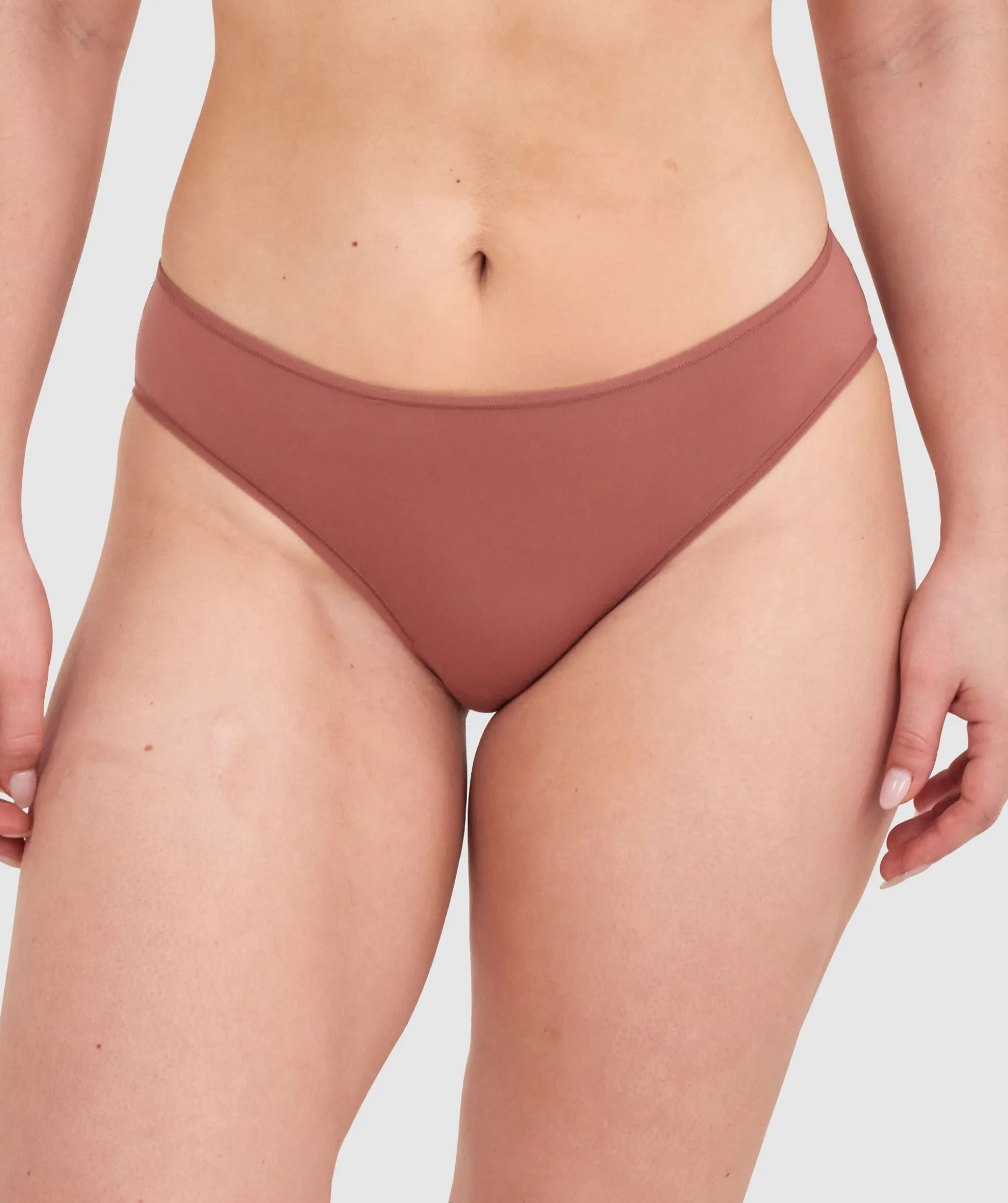NKD High Leg Brazilian Knicker - Mocha