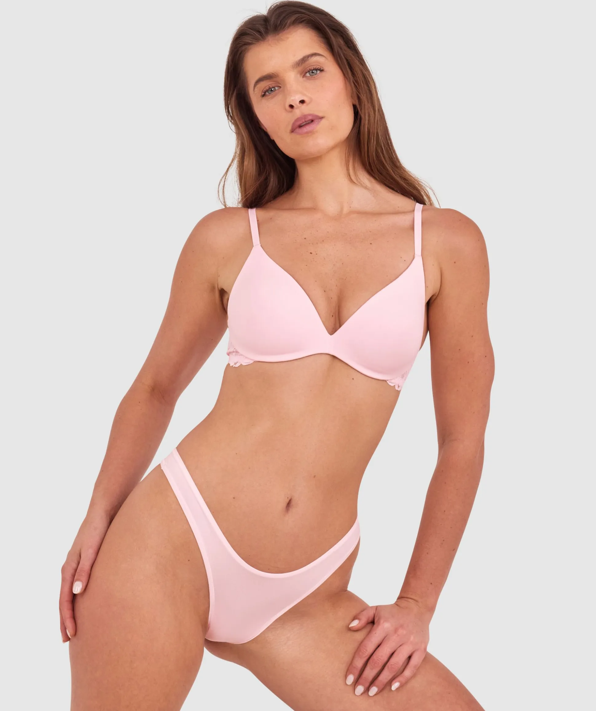 NKD High Leg G String - Pink
