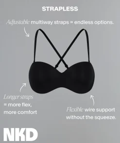 NKD Lightly Lined Multiway Bra - Black