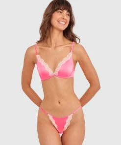 Paris Brazilian Knicker - Hot Pink/Cream