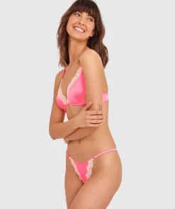 Paris Brazilian Knicker - Hot Pink/Cream