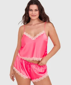 Paris Cami-Hot Pink / Cream