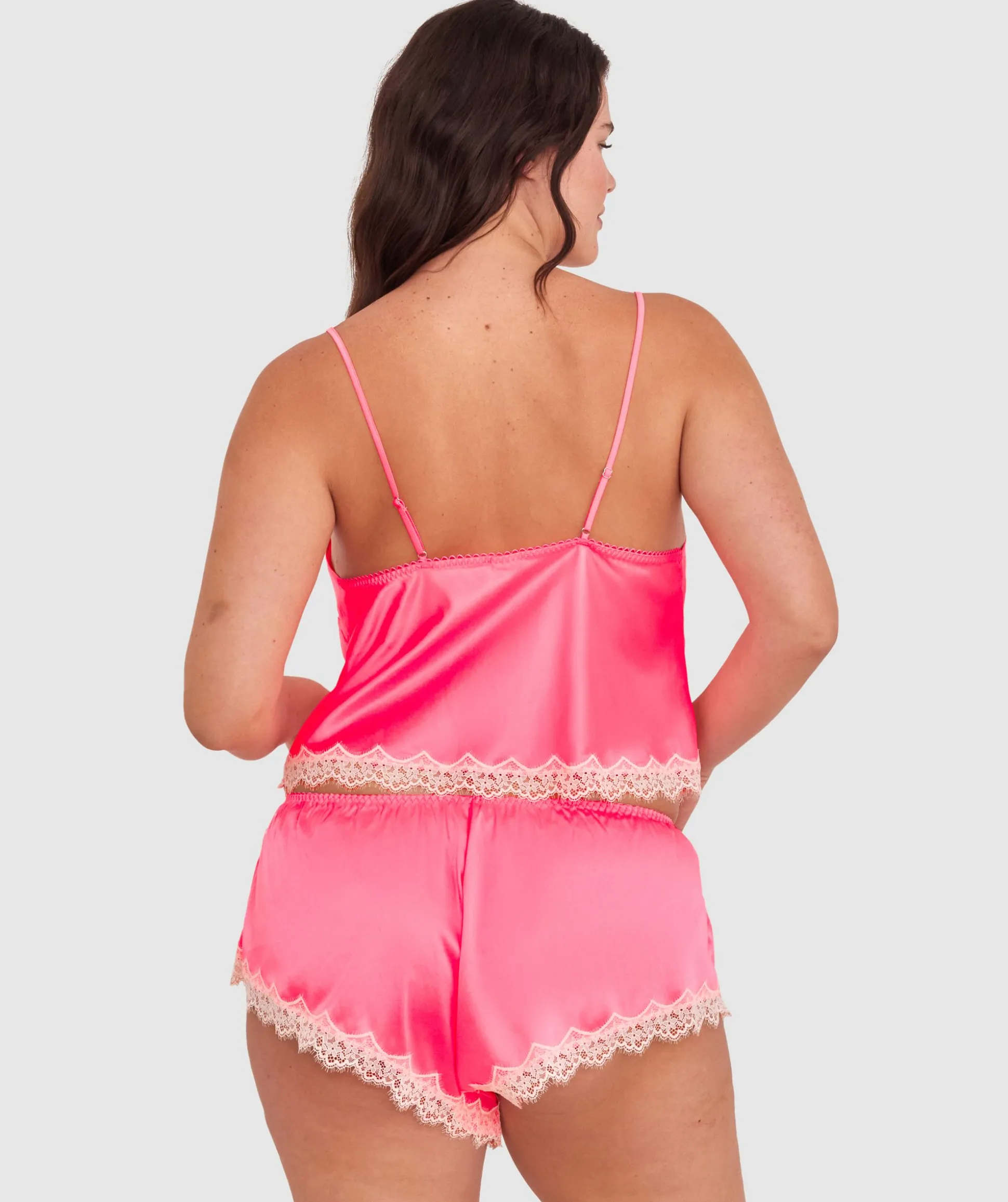 Paris Cami-Hot Pink / Cream