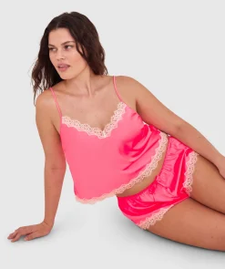 Paris Cami-Hot Pink / Cream
