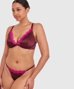 Paris Unlined Bra - Dark Rust/Magenta