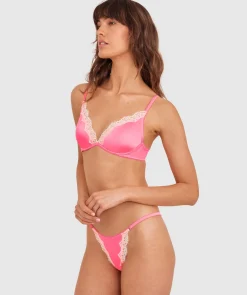 Paris Unlined Bra - Hot Pink / Cream