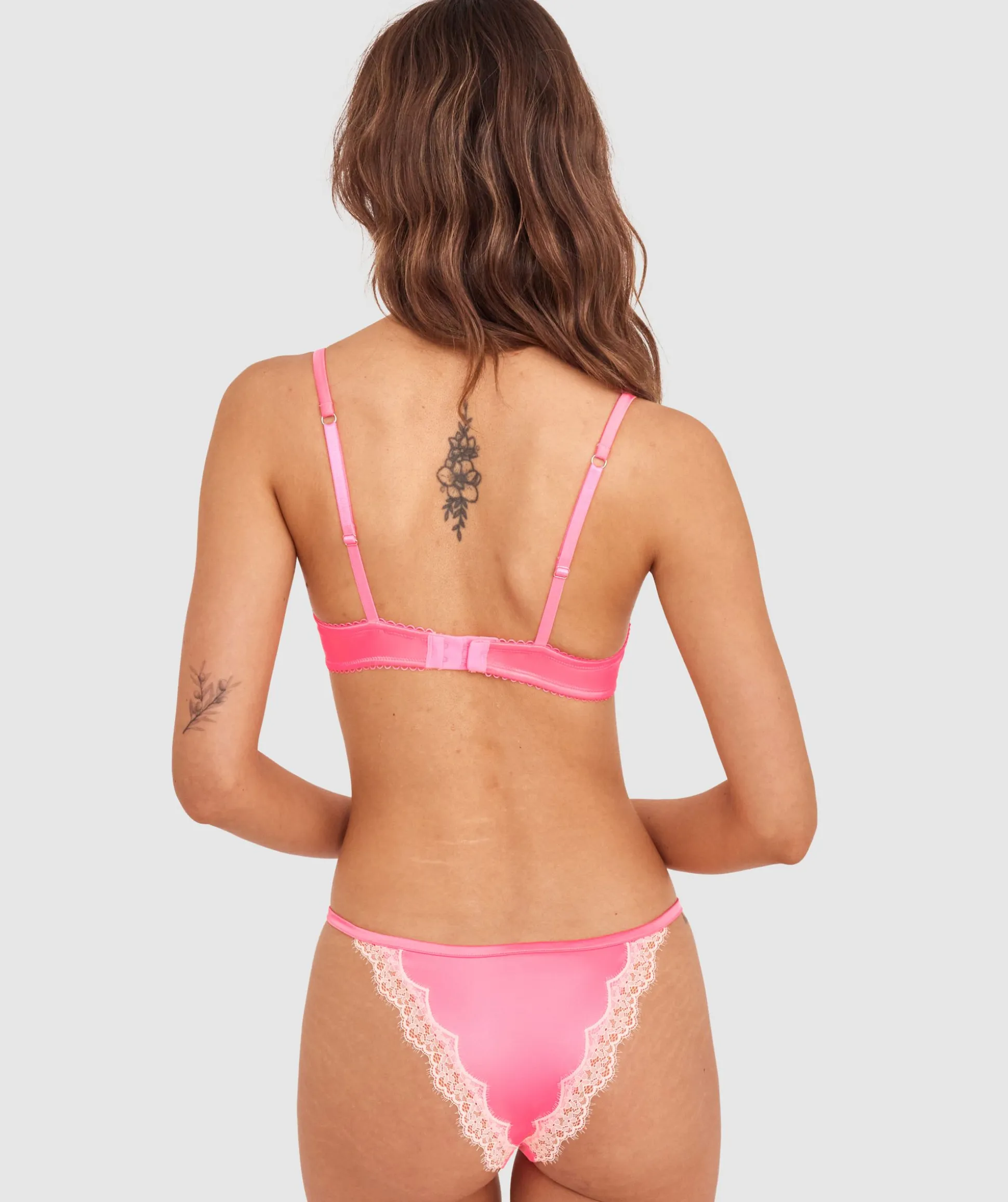 Paris Unlined Bra - Hot Pink / Cream