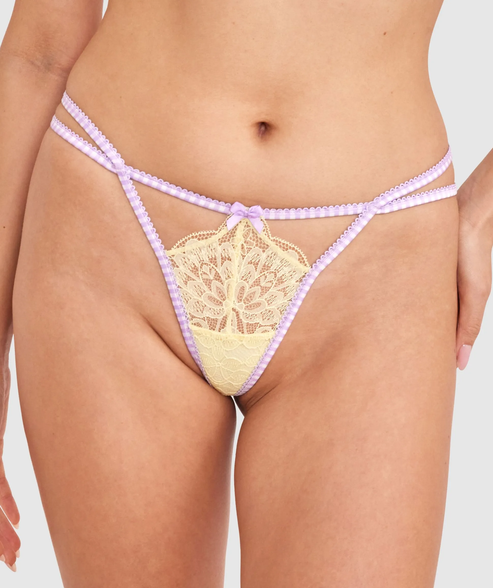 Phoebe High Leg String - Light Yellow