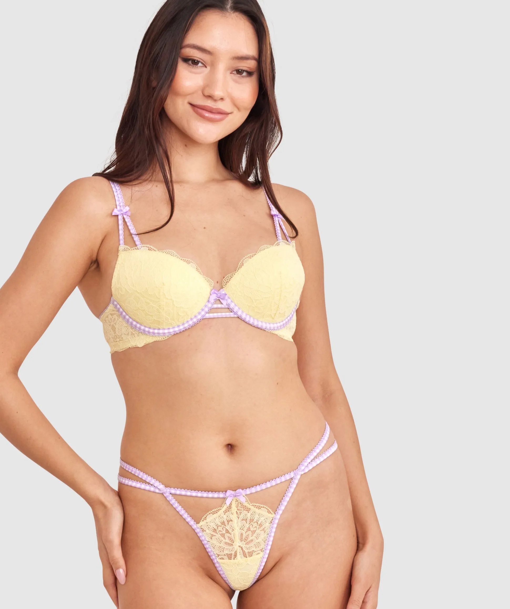 Phoebe High Leg String - Light Yellow