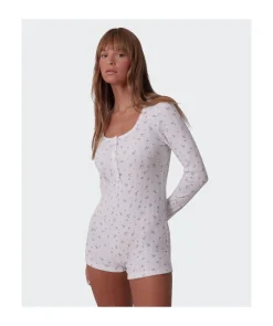 Polly Long Sleeve Romper - Print Ditsy Floral