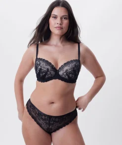 Posie Lightly Lined Balconette Bra - Black