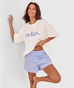 Relax Short - Blue/Print Stripe