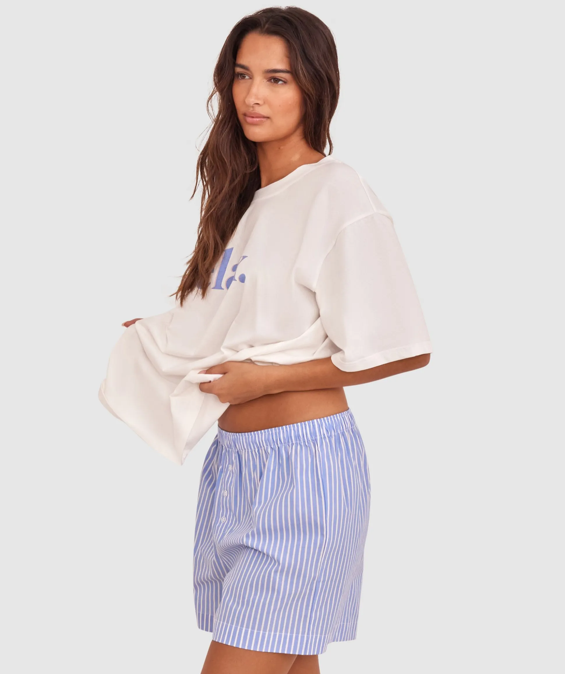 Relax Short - Blue/Print Stripe