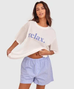 Relax Short - Blue/Print Stripe