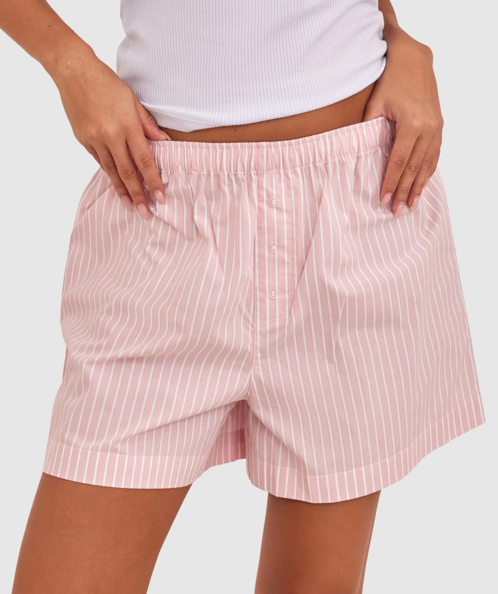 Relax Short - Pink/Print Stripe