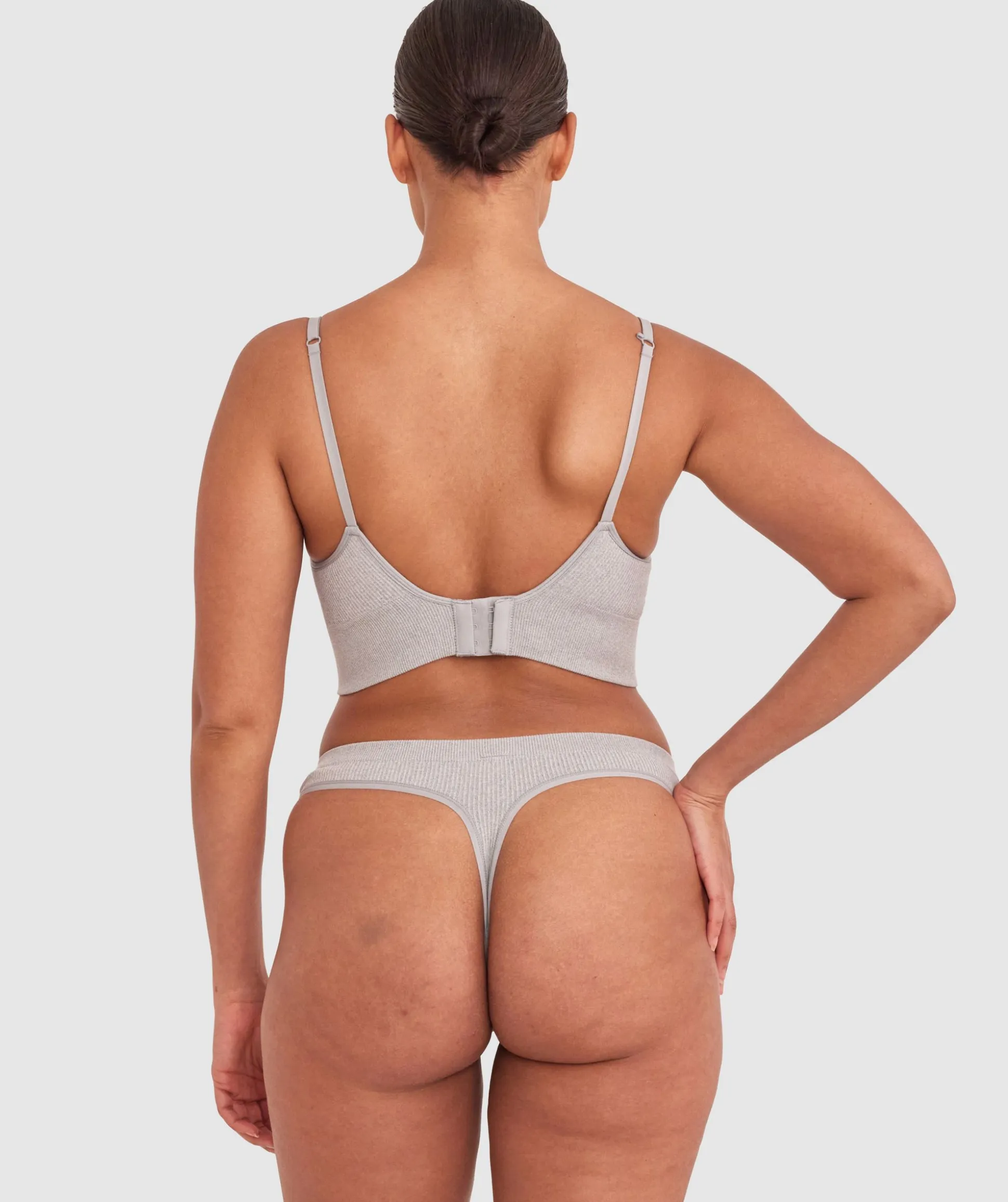 Rib Basics G String - Grey