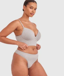 Rib Basics G String - Grey