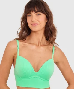 Rib Basics Push Up Wirefree - Mint Green