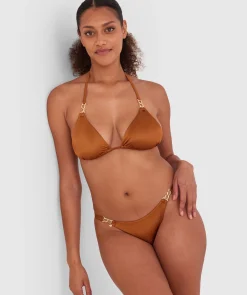 Ride It Cowgirl Brazilian Knicker Bikini Bottom - Brown