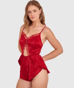 Rosalie Playsuit - Dark Red 2