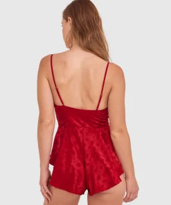 Rosalie Playsuit - Dark Red 2