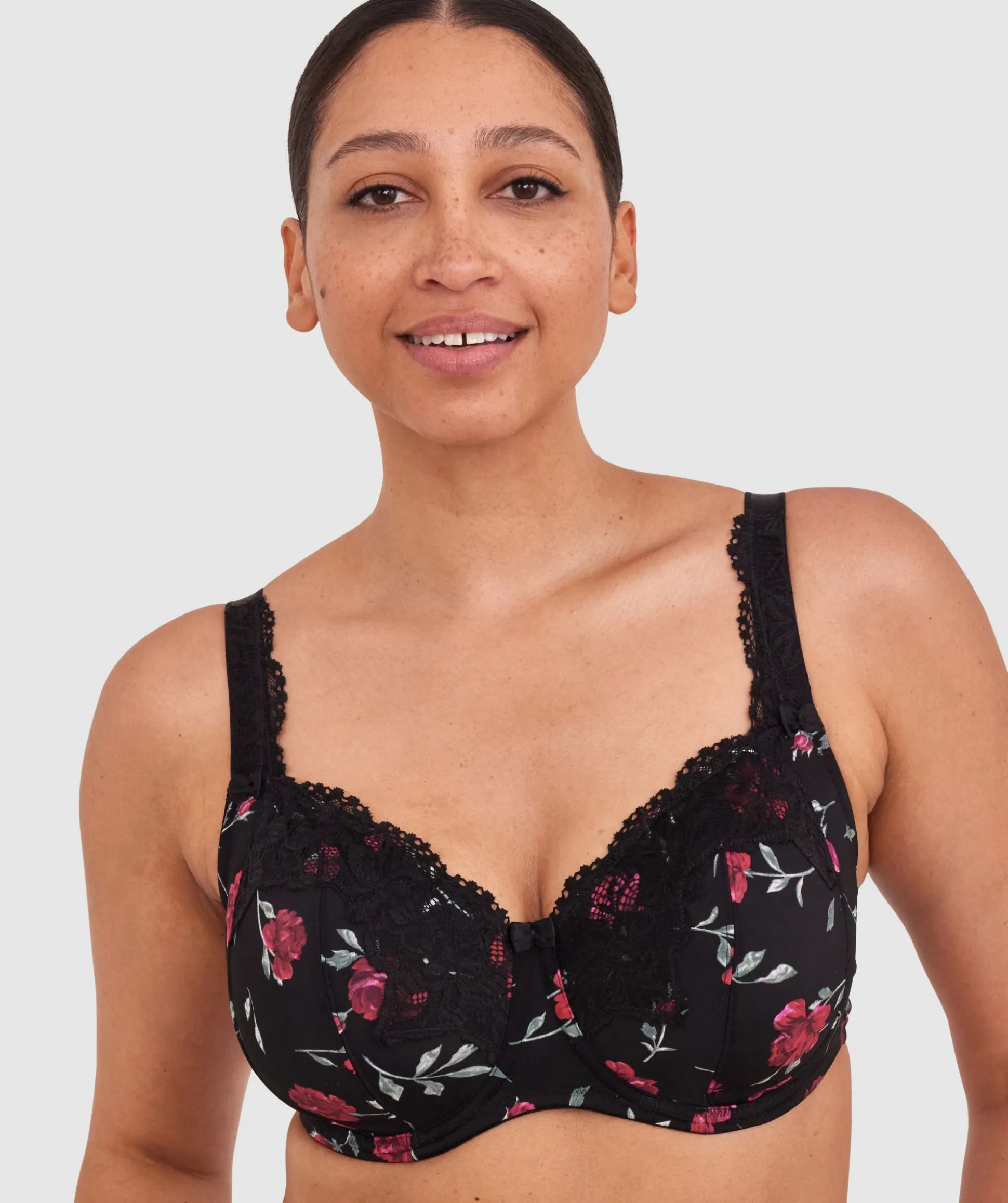 Sapphire Full Coverage Underwire Bra - Print Floral/Black