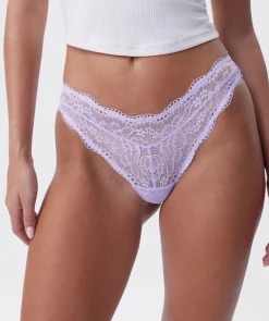 Sara High Leg G String - Lavender