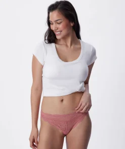 Sara High Leg G String - Rose