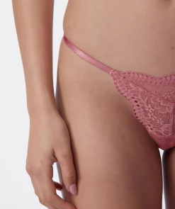 Sara High Leg String - Rose