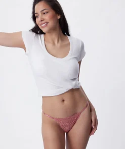Sara High Leg String - Rose