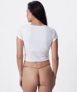 Sara High Leg String - Rose