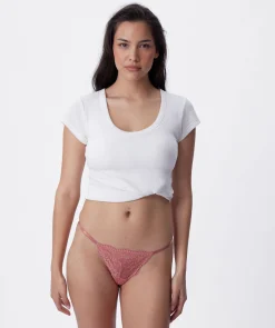 Sara High Leg String - Rose